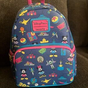 Loungefly Disney Parks Blue and Pink Mickey Mouse Backpack